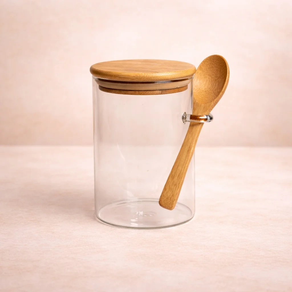 Imagen de Frasco c/cuchara bamboo - 500ml 